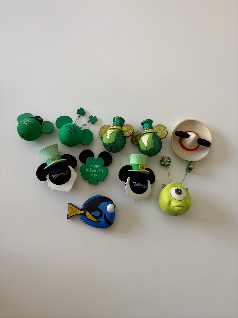 Vtg 90s Disney St Patrick's Day, Dory & Hat Character Foam Antenna Topper Lot